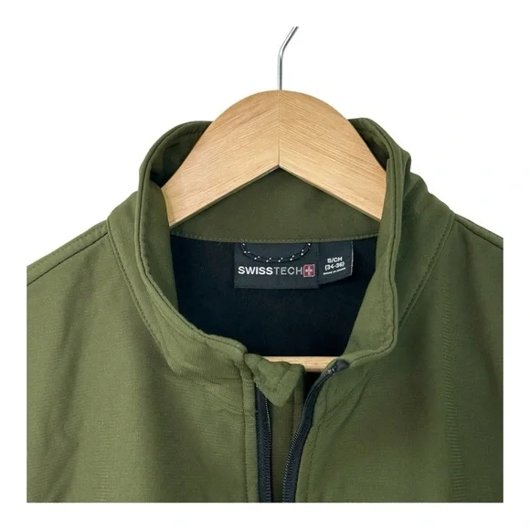 Swiss Tech Jacket Men's Fleece Olive Green Full Zip Size S - Picture 3 of 6